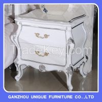 Solid Wood Bedroom White Nightstand Europe Style