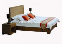 Nice design wooden Pu leather hotel beds supplier factory in China