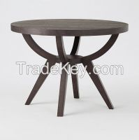 Arc Base Pedestal Wooden Table 