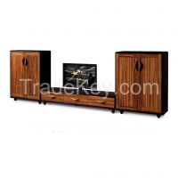 Living Room Solid Wood TV Stands With Cabinets