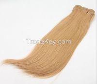 Blonde human hair weave,virgin Russian hair extension