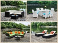 KD Outdoor budget synthetic rattan and wooden garden furniture set