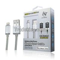 MFi Apple 8 pin Lightning cable-charge LED-1.2M-Silver