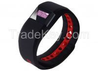 Black Silicone Adjustable Strap Smart Sports Activity Bracelet Romote