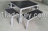 aluminum frame plastic wood  set WPC six combination desk 