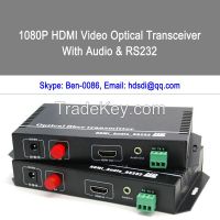 HDMI & Separate audio to fiber converter and extender