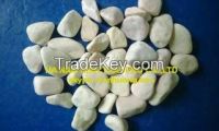 white , colorful, decorative natural pebble stone for paving or decoration