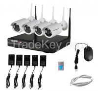 Hd Wifi Nvr Security System With 4pcs Fixed Lens 3.6mm Ir Bullet Camera (ls-wk8104)