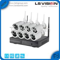 LS Vision Hd H.264 P2p 960p 8pcs Bullet Waterproof Wifi Ip Camera Wireless Nvr Kit Cctv Kit 8 Camera ( LS-WK8108)