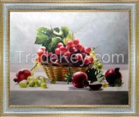Handpainted oil painting-Grape in the basket