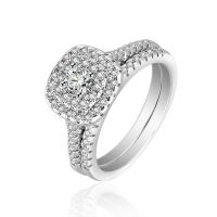 925 sterling silver wedding rings with high quality CZ and rhodium plated