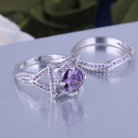925 Silver Sterling Ring Set  Engagement And Wedding Rings