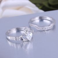 925 Silver Sterling Rings Set For Women And Men With Top Quality Aaa Cz