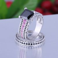 925 Silver Sterling Ring Set For Women And Men Pave Setting