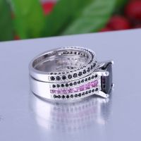 925 Silver Sterling Ring Set For Women And Men Pave Setting