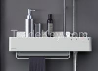 Cebien Shower Set - 'UP-F' - Mixer Shower System with Rain Shower Head & Hand Shower and Wall-Mounted Shelf