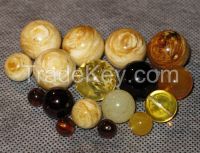 rough amber and amber beads