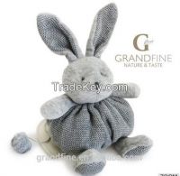 softy knitted rabbit 0-3years ASTM TEST 2015 doll with EN71 test report and CE mark and Reach docs