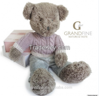 Classic stuffing kids teddy bear boy doll make with sweater pass EN71 test report and CE mark and Reach docs