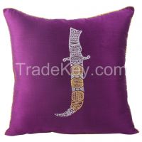 Zari Embroidered Classy Sword Cushion Cover