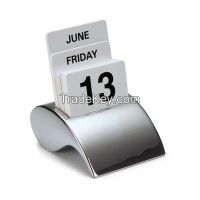 PHILIPPI CLIP EXECUTIVE DESK MINI PERPETUAL CALENDAR in Silver