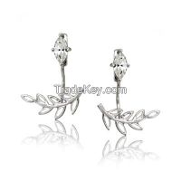 Twig & Leaf stud earrings