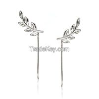 Leaves on twig earrings