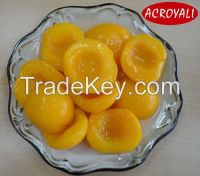 Canned yellow peach halves in light syrup