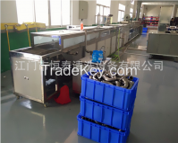 Three stainless steel pipe elbow crawler type ultrasonic cleaning line
