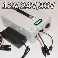 12V, 24V , 36V electric bike Lithium Portable battery for 3S 7S 10S