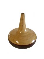 Round Two-Tone Spun Bamboo Vase In Shiny Finishing
