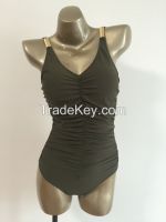 Military green slimming one-piece