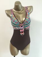 Lovely Flower Decorated Swimwear