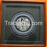 Wax printing and embroidery decorative wall-hanging