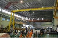 Semi-gantry crane with hoist for sale,Low noise Semi-gantry crane indoor or outdoor,workshop or yard