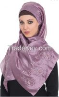 Warda purple silk hijab headscarf