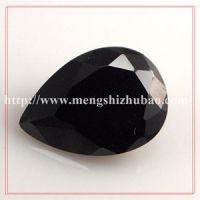 Wholesale pear cut black cubic zirconia synthetic loose gemstone