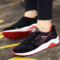 Cheapest Sneakers New Korean Fashion Breathable Mesh Casual Sports Running Shoes Black Red