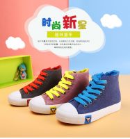 Children Casual Shoes Basic And Classic Washed Canvas Girl and Boy Lace-up Sneaker