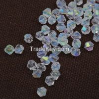 300pcs clear ab exquisite Glass Crystal 4mm #5301 Bicone Beads loose b