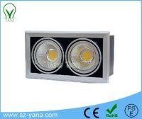  Square One Head, Double Head, Three Head 20w 30w 30w+30w Cob Grille Lamps / Ceiling Recessed Downlight 