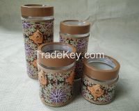 Colored Coat Glass Canister For Storage
