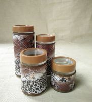 Glass Canister Set With Colored Coat