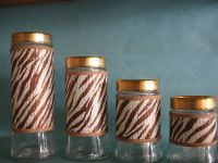Glass Canister Set With Colored Coat