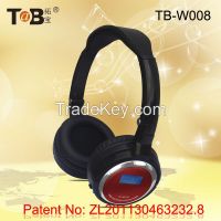 wireless adjustable TF card  FM Radio headphones headsets with LED indicator rechargeable battery