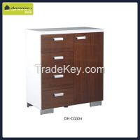 high gloss cherry sideboard with 4 drawers 1 door