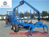 log trailer with hydraulic crane forestry machinery