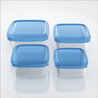 Large plastic square food storage container L021 S/4 Blue