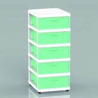 Customized plastic storage 5 - drawer knit cabinet T961-5 (Green)
