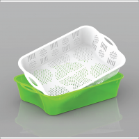 Hot selling plastic rectangle basket & basin set C1147-J1147 Green